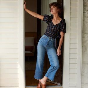 Madewell The Perfect Vintage Wide-Leg Crop Jean in Catlin Wash sz 28 NG270